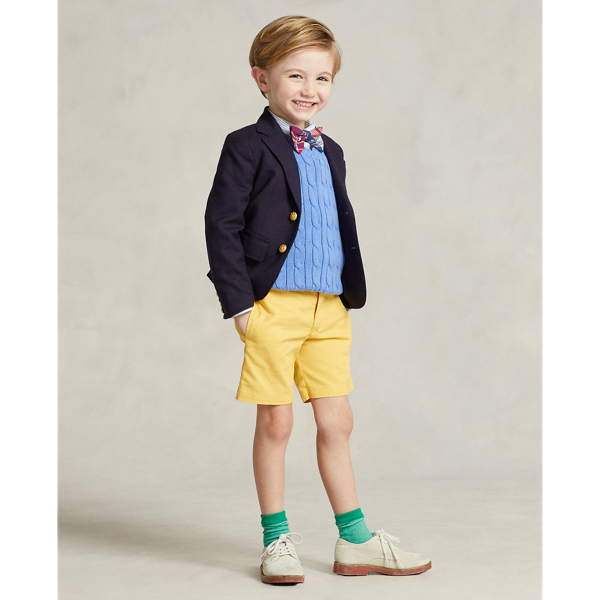 Polo Ralph Lauren Kids' Straight Fit Flex Abrasion Twill Short In Beach Yellow