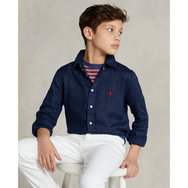 Ralph lauren cheap navy linen shirt