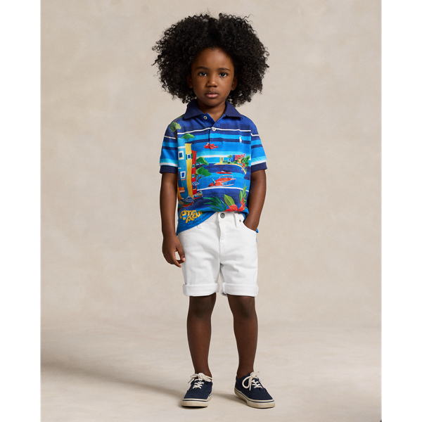 Polo Ralph Lauren Little And Toddler Boys Sullivan Slim Stretch Denim Shorts In Dell White