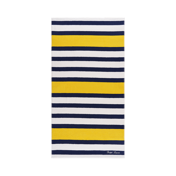 Shop Ralph Lauren Chandler Striped Beach Towel In Yellow