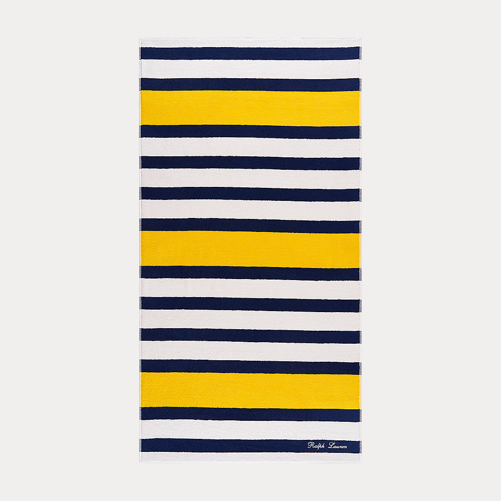 Ralph Lauren Chandler Striped Beach Towel In Yellow