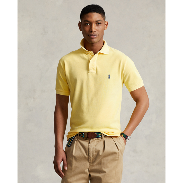 Ralph Lauren Original Fit Mesh Polo Shirt In Empire Yellow
