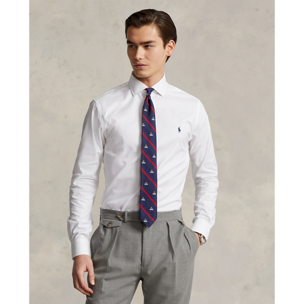Polo Ralph Lauren Long-sleeved Button-down Shirt With Tailored Fit In White