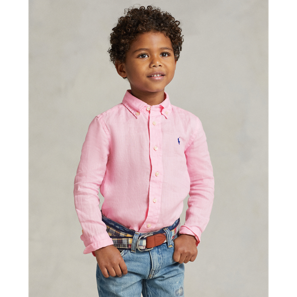 Polo Ralph Lauren Kids' Linen Shirt In Carmel Pink | ModeSens