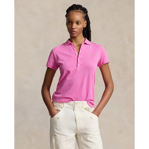 Ralph Lauren Slim Fit Stretch Polo Shirt In Dalia Pink