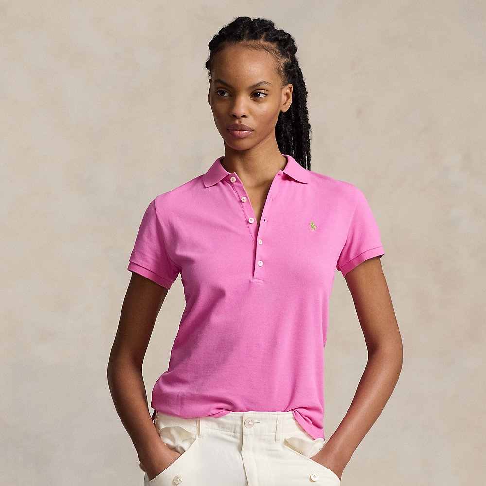 Ralph Lauren Slim Fit Stretch Polo Shirt In Dalia Pink