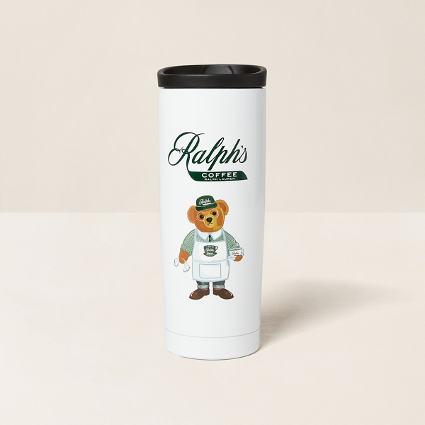 Ralph Lauren Ralph's Coffee Barista Polo Bear Tumbler In White/green