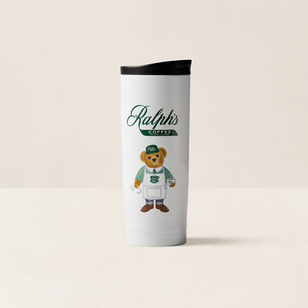 Polo Ralph Lauren Ralph's Coffee Barista Polo Bear Tumbler In White/green