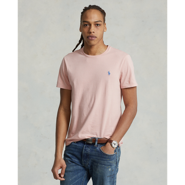 Ralph Lauren Custom Slim Fit Jersey Crewneck T-shirt In Adirondack Rose