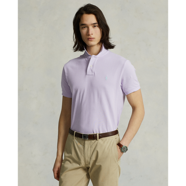 Ralph Lauren Custom Slim Fit Mesh Polo Shirt In Spring Iris