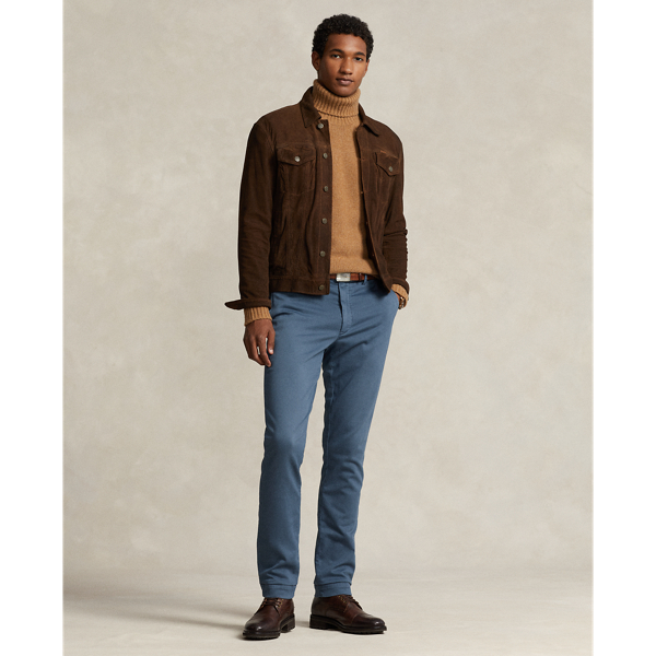 Polo Ralph Lauren Stretch Slim Fit Knitlike Chino Pant In Blue Corsair