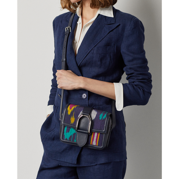 Ralph Lauren Silk Ikat-print Welington Crossbody Bag In Navy Multi |  ModeSens