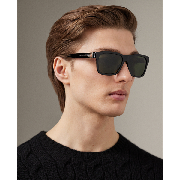 Ralph Lauren Stirrup Classic Sunglasses In Shiny Black