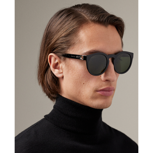Ralph Lauren Stirrup Bedford Sunglasses In Shiny Black