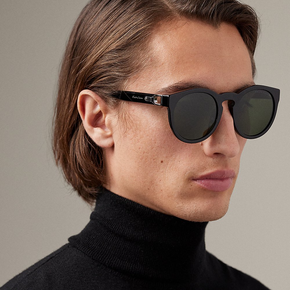 Ralph Lauren Stirrup Bedford Sunglasses In Shiny Black