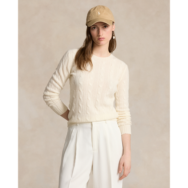 RALPH LAUREN CABLE-KNIT CASHMERE SWEATER