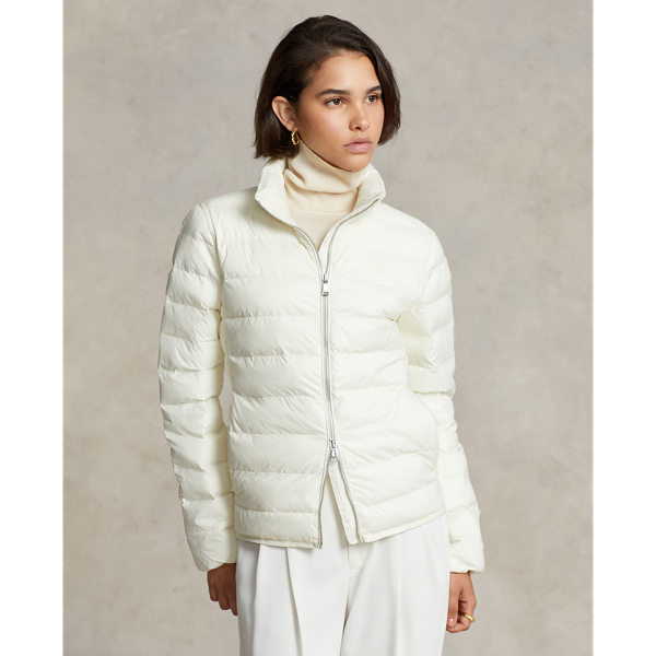 Ralph Lauren Packable Quilted Jacket In Clubhouse Cream