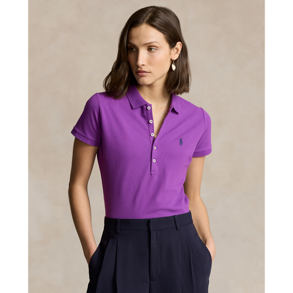 Polo Ralph Lauren Slim Fit Stretch Polo Shirt In Paloma Purple