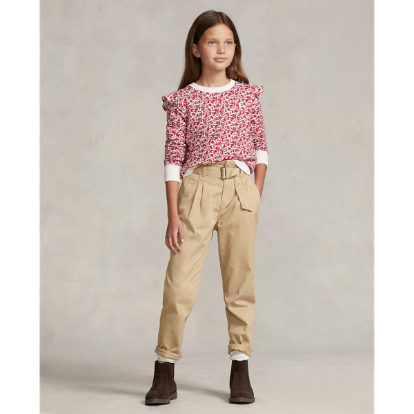 POLO RALPH LAUREN BELTED PAPERBAG COTTON TWILL PANT