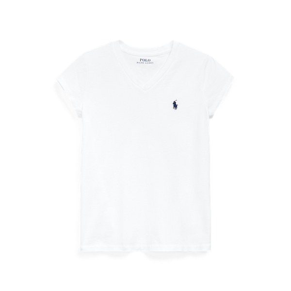 Polo Ralph Lauren Cotton Jersey V-neck Tee In White
