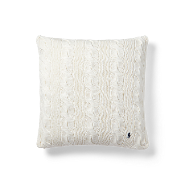 Polo Ralph Lauren Hanley Cable-knit Throw Pillow In Cream