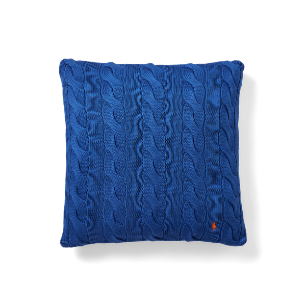 Polo Ralph Lauren Hanley Cable-knit Throw Pillow In New Iris Blue