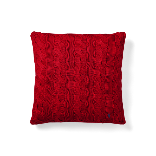Shop Ralph Lauren Hanley Cable-knit Throw Pillow In Rl Red