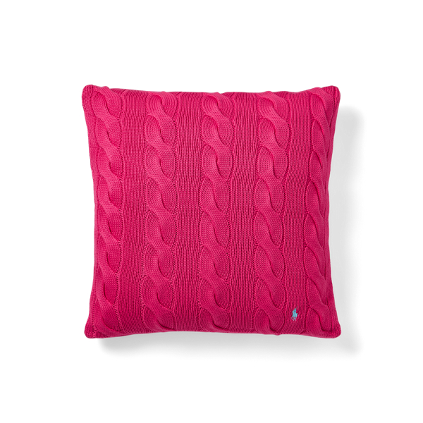 Shop Ralph Lauren Hanley Cable-knit Throw Pillow In Hot Pink