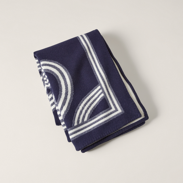Ralph Lauren Berken Throw Blanket In Navy