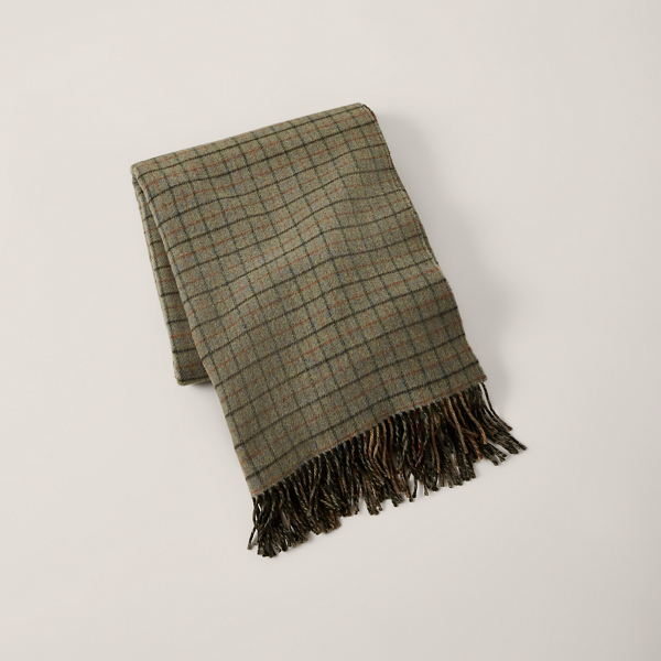 Ralph Lauren Billson Plaid Throw Blanket In Brown