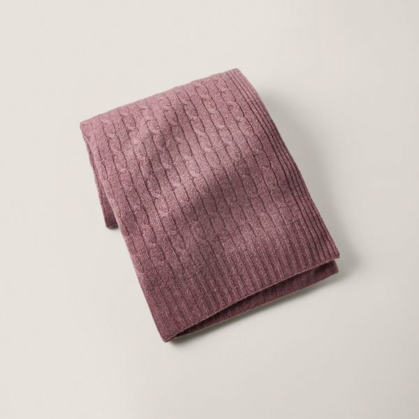 Polo Ralph Lauren Cable Cashmere Throw Blanket In Aurora