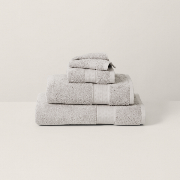 Ralph Lauren Organic Cotton Dawson Bath Towels & Mat In Gray