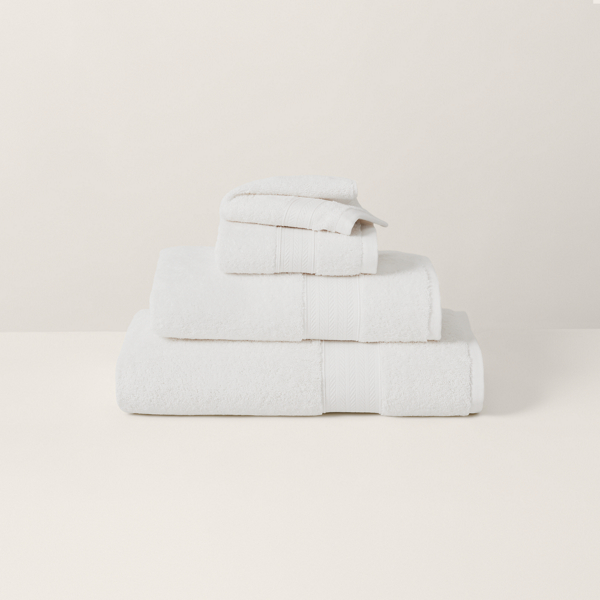 Ralph Lauren Organic Cotton Dawson Bath Towels & Mat In Oxford White