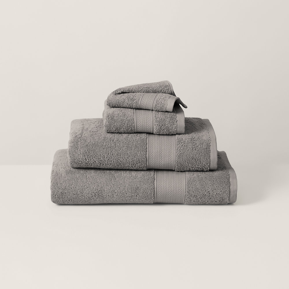 Ralph Lauren Organic Cotton Dawson Bath Towels & Mat In Chateau Gray
