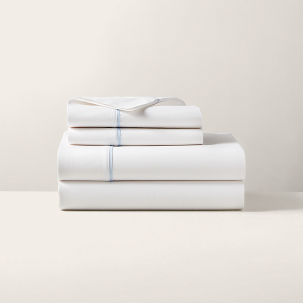 Ralph Lauren Organic Cotton Percale Palmer Sheeting In Pale Sky Blue