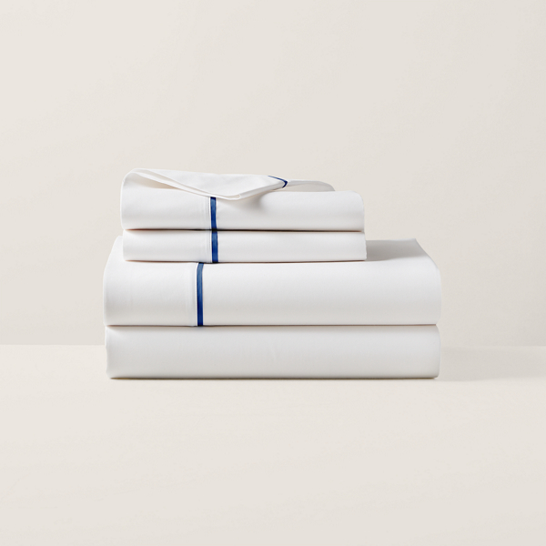 Polo Ralph Lauren Organic Cotton Percale Palmer Sheeting In Harbor Blue
