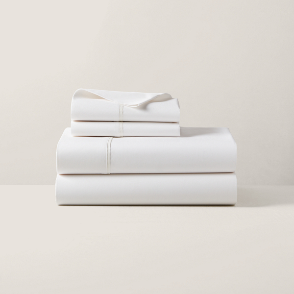 Polo Ralph Lauren Organic Cotton Percale Palmer Sheeting In Alabaster