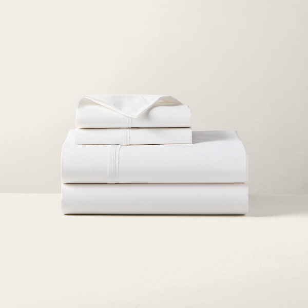 Ralph Lauren Rl Organic Cotton Percale Sheeting In Tuxedo White