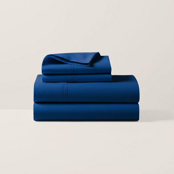 Polo Ralph Lauren Rl Organic Cotton Percale Sheeting In Harbor Blue