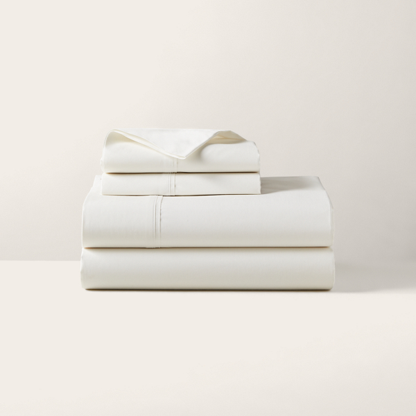 Ralph Lauren Rl Organic Cotton Percale Sheeting In Alabaster