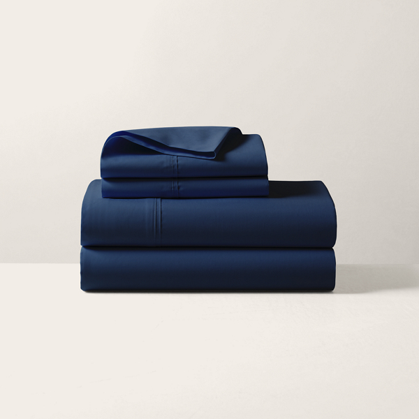 Ralph Lauren Rl Organic Cotton Percale Sheeting In Polo Navy