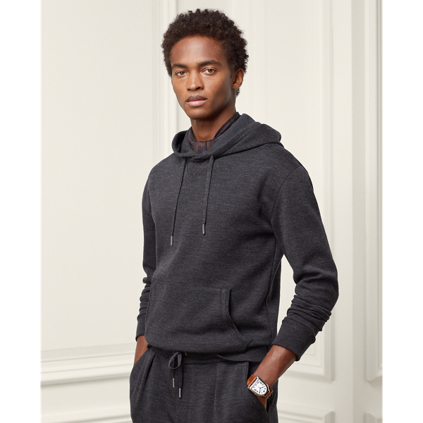 Ralph Lauren Purple Label Double-knit Hoodie In Charcoal Melange | ModeSens