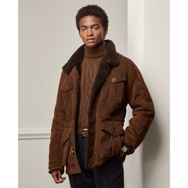 Ralph Lauren Purple Label Shearling Field Jacket In Chestnut Brown |  ModeSens