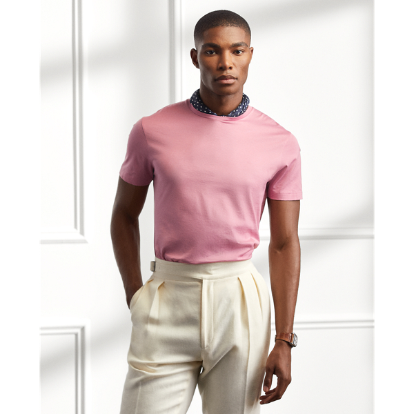 Ralph Lauren Purple Label Lisle Crewneck T-shirt In Lilas