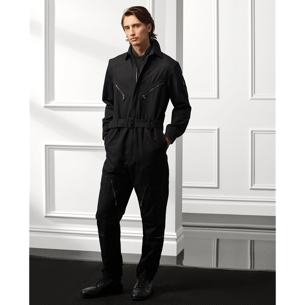 タ*カ様 希少 Polo by Ralph Lauren ブラック オープンカラ Ralph Lauren Ralph's Garage Coverall In Polo Black