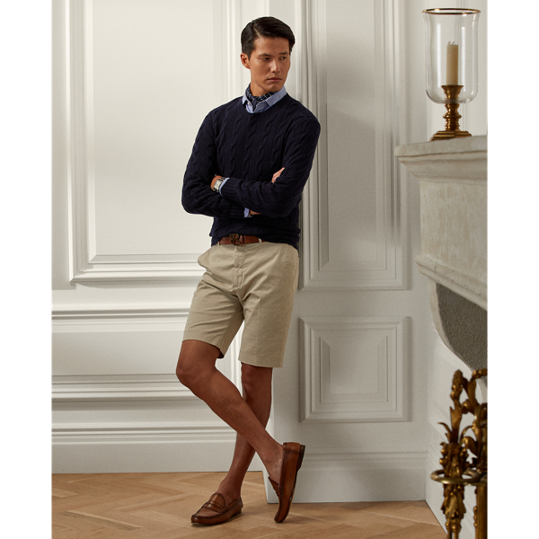 Ralph Lauren Hand-tailored Slim Stretch Chino Short In Classic Stone