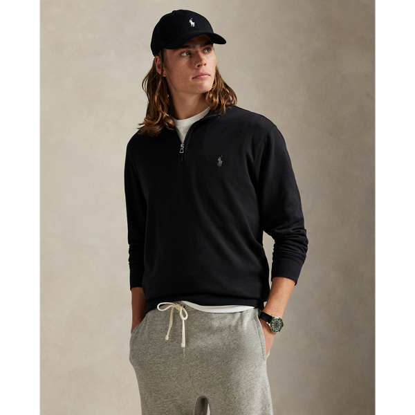 Polo Ralph Lauren Luxury Jersey Quarter-zip Pullover In Polo Black/c9684