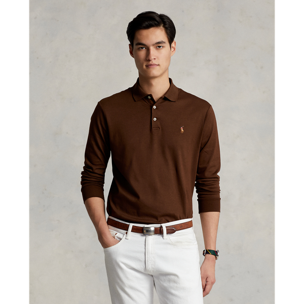Polo Ralph Lauren Classic Fit Soft Cotton Polo Shirt In American Brown