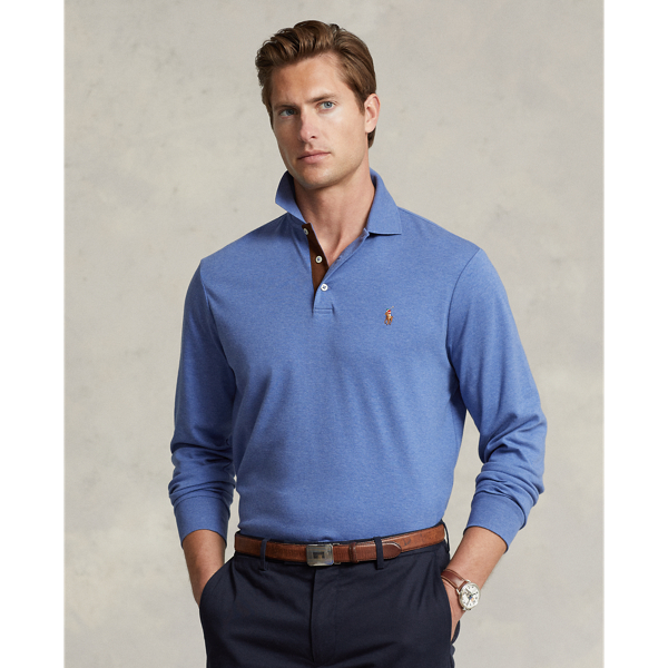Polo Ralph Lauren Classic Fit Soft Cotton Polo Shirt In Faded Royal Heather
