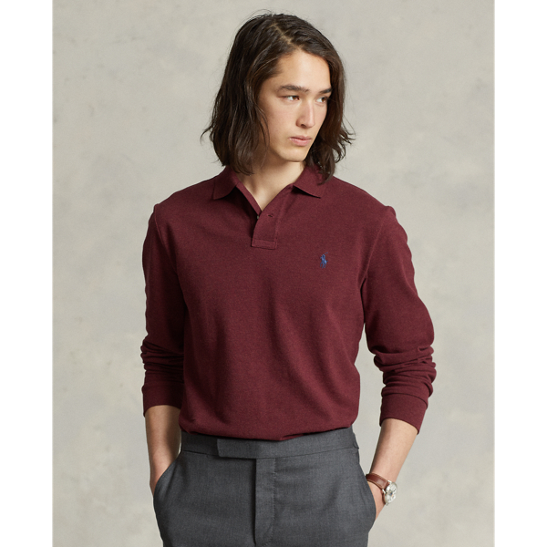 Ralph Lauren Custom Slim Fit Mesh Polo Shirt In Spring Wine Heather